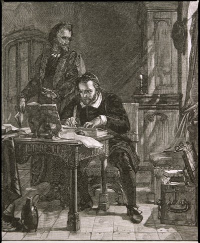 William Tyndale (ca. 1492-1536) bei der Arbeit von English School